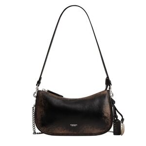 New Coach Natural Grain  Black and Brown Leather Waverly Bag